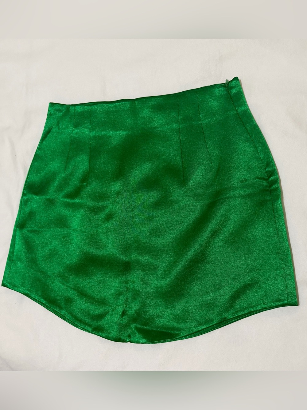 Zara Emerald Green Satin Mini Skirt